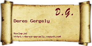 Deres Gergely névjegykártya